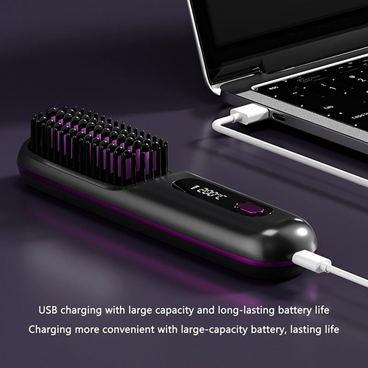Nexa Grid Cordless Hair Straightener Brush | Portable USB-C Rechargeable Heated Comb with 3200mAh Battery