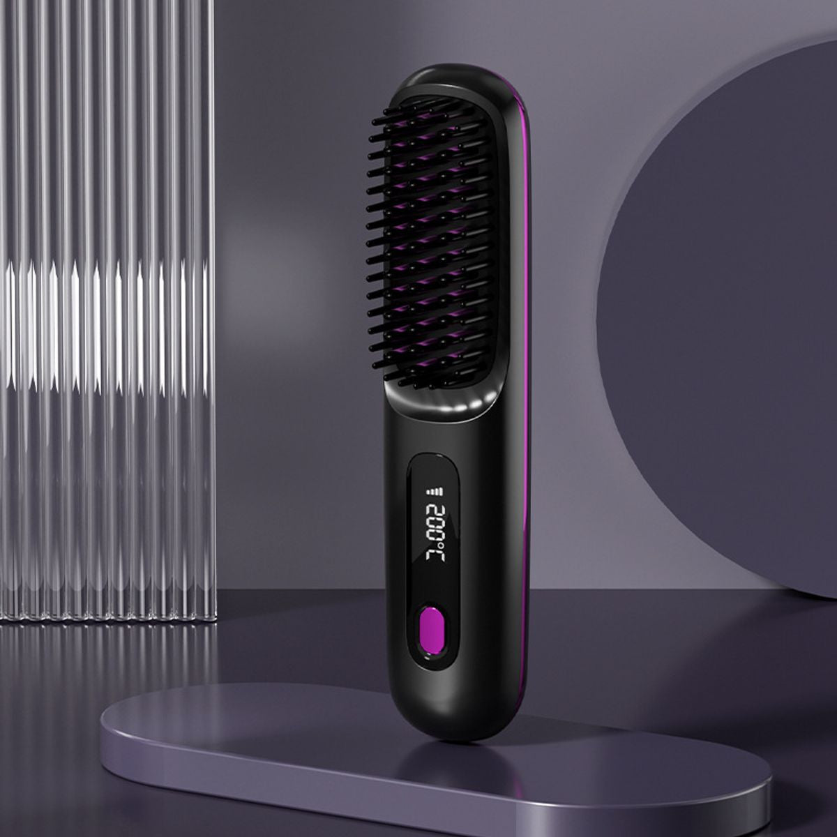 Nexa Grid Cordless Hair Straightener Brush | Portable USB-C Rechargeable Heated Comb with 3200mAh Battery